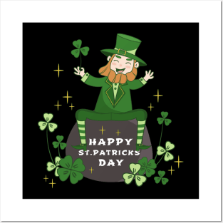 patricks day character happy Posters and Art